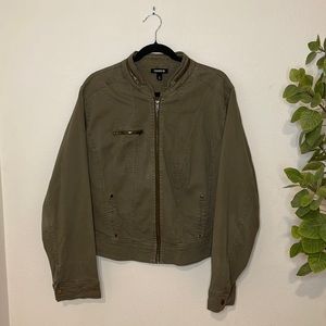 TORRID Plus Size Distressed Bomber Jacket